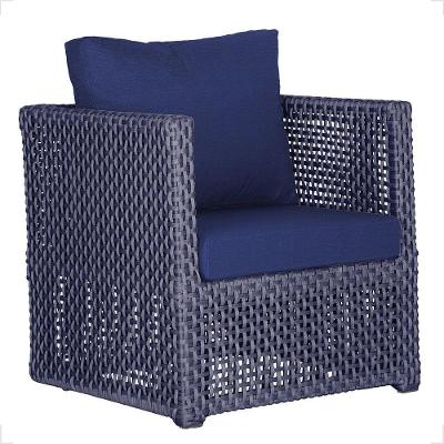 1 Poltrona Madri Alumínio Corda Náutica Estofado 10 Trama Azul