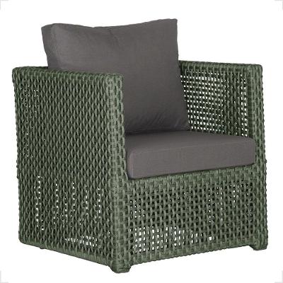 1 Poltrona Madri Alumínio Corda Náutica Estofado 11 Trama Verde