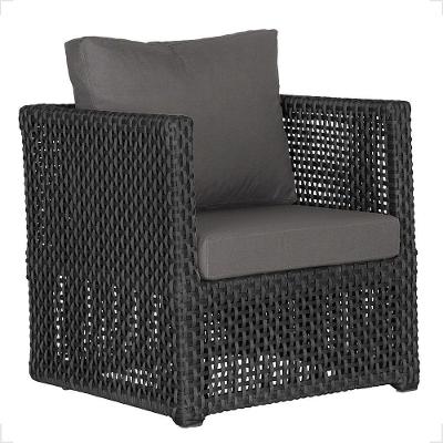 1 Poltrona Madri Alumínio Corda Náutica Estofado 11 Trama Preto