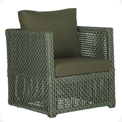 1 Poltrona Madri Alumínio Corda Náutica Estofado 13 Trama Verde