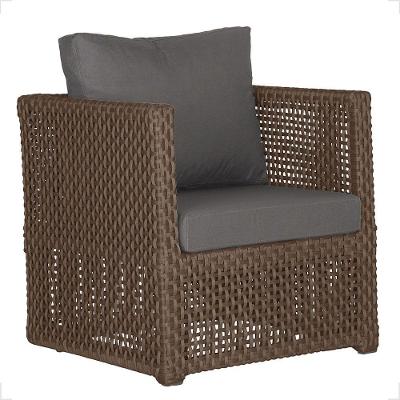 1 Poltrona Madri Alumínio Corda Náutica Estofado 11 Trama Marrom