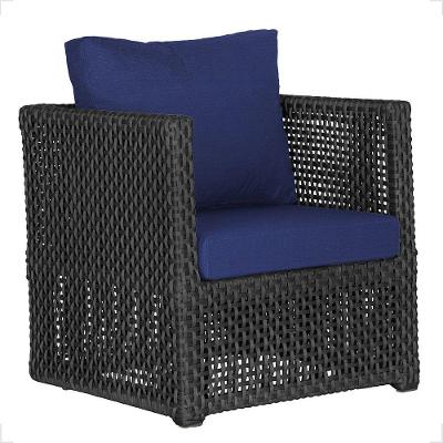 1 Poltrona Madri Alumínio Corda Náutica Estofado 10 Trama Preto