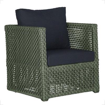 1 Poltrona Madri Alumínio Corda Náutica Estofado 12 Trama Verde