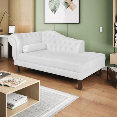 Diva Recamier Diana 160cm Lado Direito Suede - Doce Sonho Móveis Branco