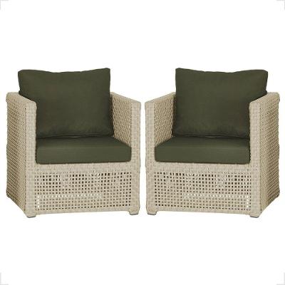 2 Poltronas Madri Alumínio Corda Náutica Estofado 13 Trama Rami