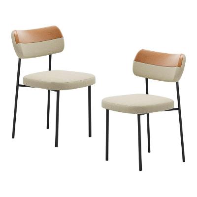 Kit 02 Cadeiras Sala De Jantar Lila Estofada Couríssimo Whisky Linho Bege - Desk Design