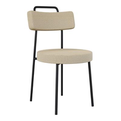 Cadeira Sala De Jantar Kobe Estofada Com Encosto Linho Bege - Desk Design