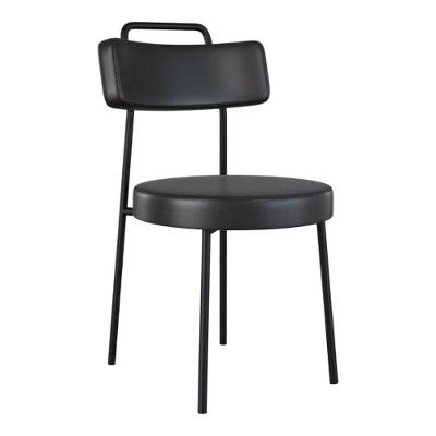 Cadeira Sala De Jantar Kobe Estofada Com Encosto Couríssimo Preto - Desk Design