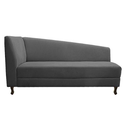 Diva Recamier Heitor 185cm Lado Direito Linho Cinza escuro