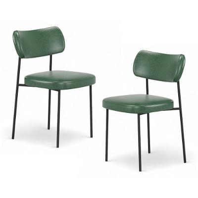 Kit 02 Cadeiras Sala De Jantar Lila Estofada Com Encosto Couríssimo Verde - Desk Design