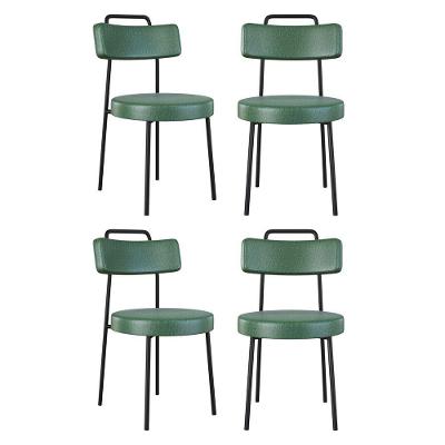 Kit 04 Cadeiras Sala De Jantar Kobe Estofada Com Encosto Couríssimo Verde - Desk Design