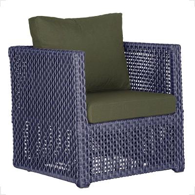 1 Poltrona Madri Alumínio Corda Náutica Estofado 13 Trama Azul