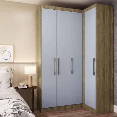 Guarda Roupa Canto 2 Peças 4 Portas Paris Luciane Móveis