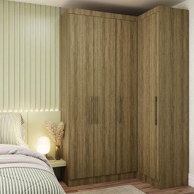 Guarda Roupa De Canto 2 Peças 4 Portas Paris Luciane Móveis Avelã Pf-avelã Pf