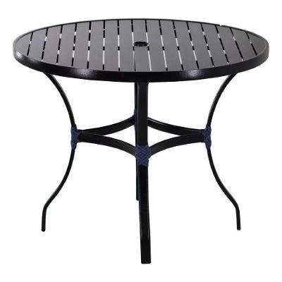 Mesa Com Tampo Ripado Roma Alumínio Para Cozinha Trama Preto