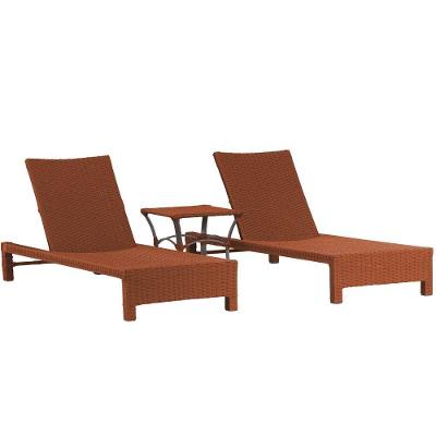 2 Espreguiçadeiras Grécia E Corda Náutica Com Mesa Trama Terra Cota