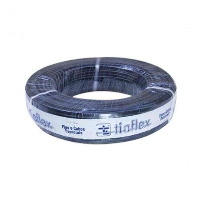 Cabo Microfone Tiaflex Ofhc 2×0,30mm² Preto Rl -100