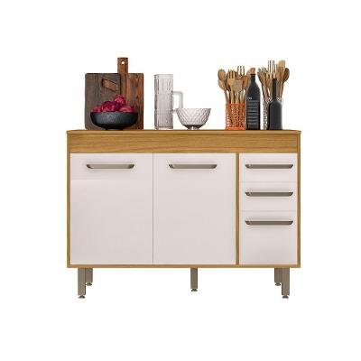 Balcão 3 Portas E 2 Gavetas 120cm (com Tampo) Malta Freijo Off Acetinado - Ssx Multicoisas