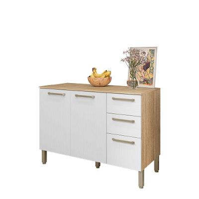 Balcão 120cm (com Tampo) 3 Portas 2 Gavetas Versalhes - Ssx Multicoisas Freijo-supremo