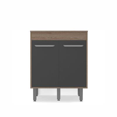 Balcão 2 Portas 70cm (com Tampo) Barcelona - Ssx Multicoisas Carvalho-grafite