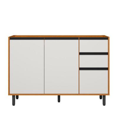 Balcão 3 Portas 2 Gavetas (com Tampo) 120cm Ravena Freijo Uv Off Acetinado - Ssx Multicoisas