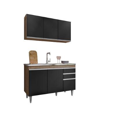 Balcão Gabinete Para Pia 120cm 2 Portas Melissa - Ssx Multicoisas Freijó-preto