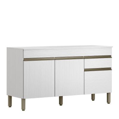 Balcão (com Tampo) 3 Portas 1 Gaveta Line - Ssx Multicoisas Supremo-supremo