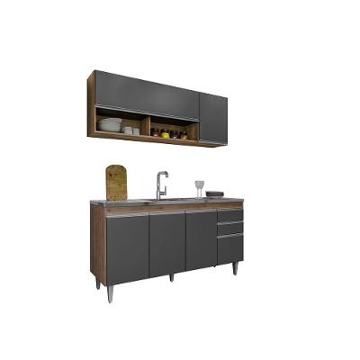 Balcão Gabinete Para Pia 150cm 4 Portas Ayla - Ssx Multicoisas Freijó-grafite