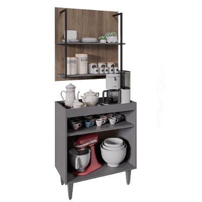 Painel Organizador 2 Prateleiras Clara - Ssx Multicoisas Grafite - Freijó