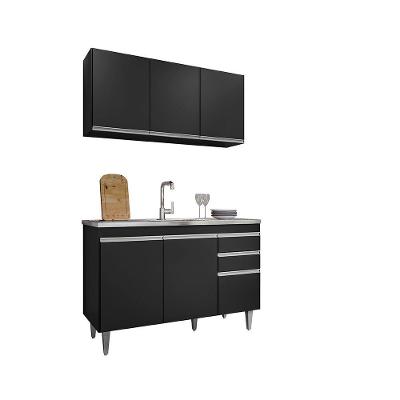 Balcão Gabinete Para Pia 120cm 2 Portas Melissa - Ssx Multicoisas Preto