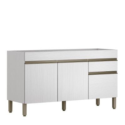 Balcão (sem Tampo) 3 Portas 1 Gaveta Line - Ssx Multicoisas Supremo-supremo