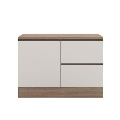 Balcão De Pia Deslocada 1 Portas 3 Gavetas (com Tampo) 120cm Etna - Ssx Multicoisas Carvalho Oak Off White