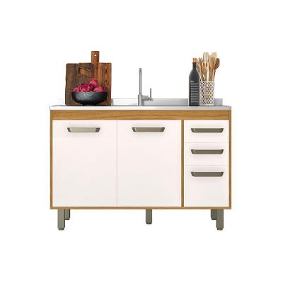 Balcão 3 Portas E 2 Gavetas 120cm (sem Tampo) Malta Freijo Off Acetinado - Ssx Multicoisas