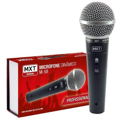 Microfone Dinâmico M-58 Profissional 3m