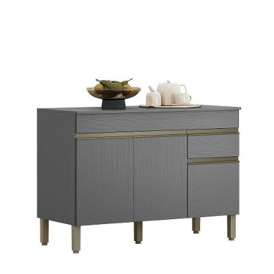 Balcão (com Tampo) 3 Portas 1 Gaveta Line Gris-gris - Ssx Multicoisas