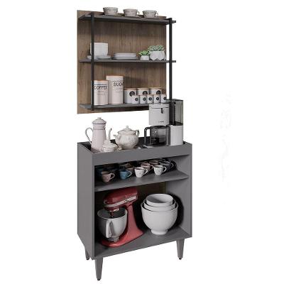 Painel Organizador 3 Prateleiras Clara - Ssx Multicoisas Grafite - Freijó