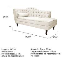 Kit Diva Recamier Diana 140cm Lado Direito e 01 Poltrona Classic Corano Bege - 5
