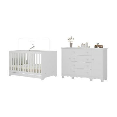 Berço Americano Dengo 2 Portas 4 Gavetas MDP 133cm Branco Multimóveis