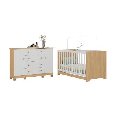 Berço Americano 3 em 1 Allegra 2 Portas 4 Gavetas MDP 133 cm Branco Multimóveis