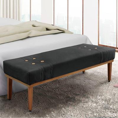 Recamier 1,95m Com Base De Madeira Maciça Em Tecido Veludo Gênova - Lucadi preto