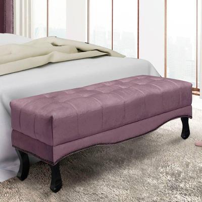 Recamier 1,95m Com Pés Luis Xv E Capitonê Em Tecido Veludo Vicenza - Lucadi uva