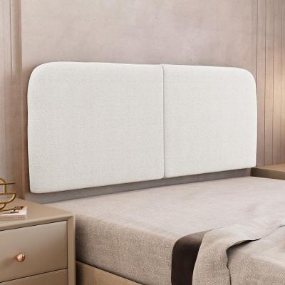 Cabeceira Painel Orgânico Cama Box Queen Size Aira 160cm Dobrável Bouclé Off White - Desk Design