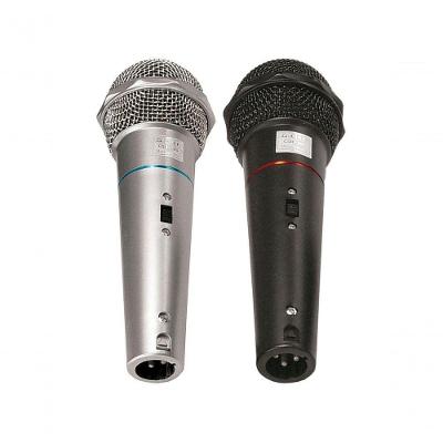 Microfone Csr-505 Duplo Com Fio Preto E Prata