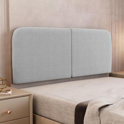 Cabeceira Painel Orgânico Cama Box Casal Padrão Aira 140cm Dobrável Bouclé Cinza Claro - Desk Design