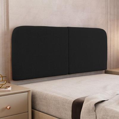 Cabeceira Painel Orgânico Cama Box Casal Padrão Aira 140cm Dobrável Bouclé Preto - Desk Design