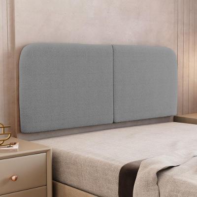 Cabeceira Painel Orgânico Cama Box King Size Aira 195cm Dobrável Bouclé Cinza Escuro - Desk Design