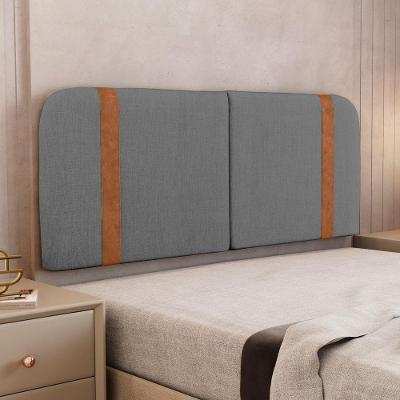 Cabeceira Painel Orgânico Cama Box King Size Flay 195cm Dobrável Linho Cinza Escuro - Desk Design