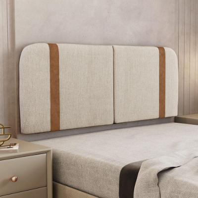 Cabeceira Painel Orgânico Cama Box Casal Padrão Flay 140cm Dobrável Linho Bege - Desk Design