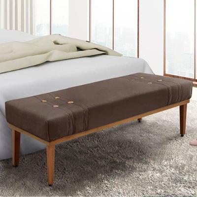 Recamier 1,60m Com Base De Madeira Maciça Em Tecido Veludo Gênova - Lucadi marrom