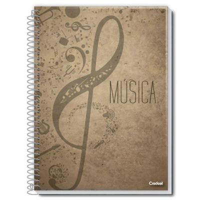 Caderno Espiral Música Universitário 96 Folhas Credeal Com Pauta Para Compor